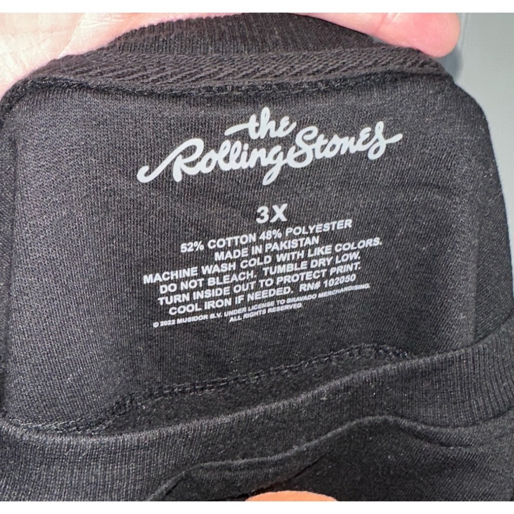 Rolling Stones Black Crew Neck Swetashirt Lightweight - Picture 5 of 5